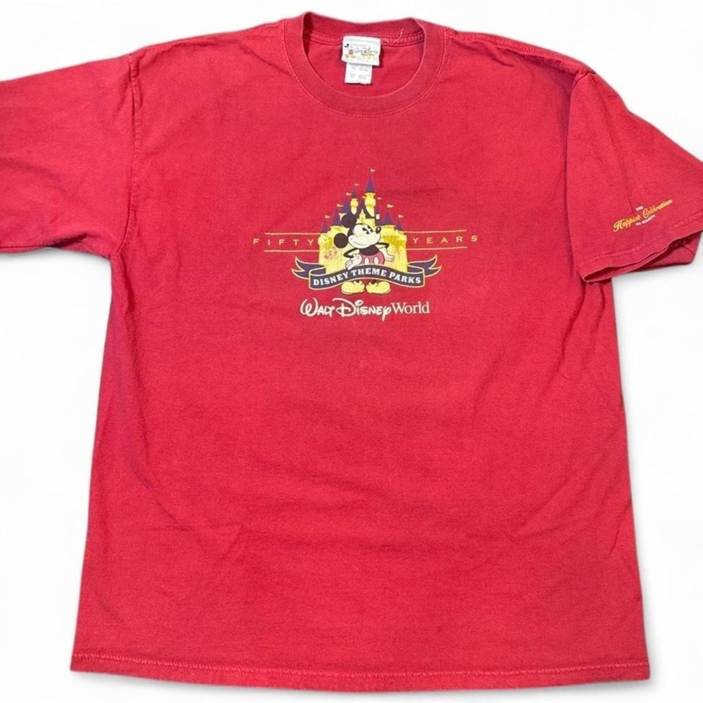 Vintage Disney World 50 Years Mickey Tee‎ Red XL